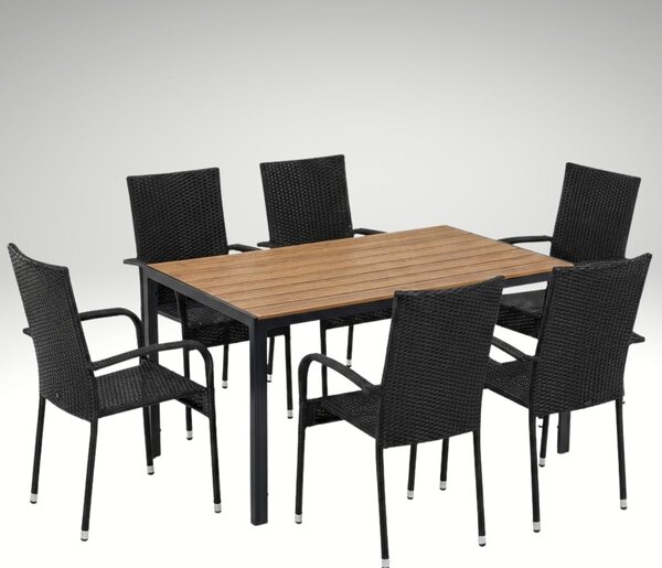 Vikio Zahradní ratanový set 140x80 pro 6 osob DT276-P2 přírodní