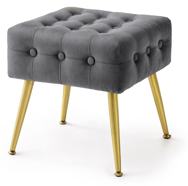 Ak furniture Taburet Quadra grafitový