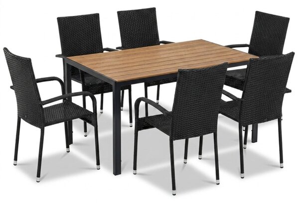 Vikio Zahradní ratanový set 140x80 pro 6 osob DT276-P2 přírodní