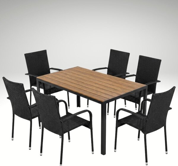 Vikio Zahradní ratanový set 140x80 pro 6 osob DT276-P2 přírodní