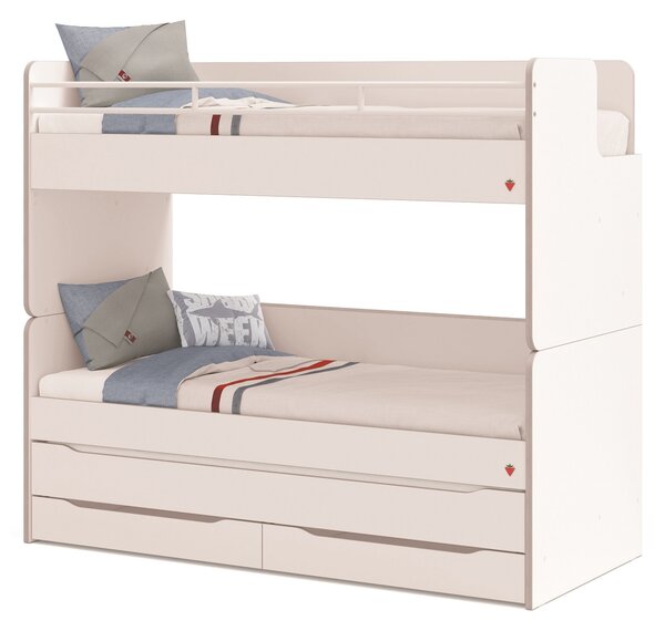 Čilek Patrová postel White Studio pro 3 děti 90x200 cm s úložným prostorem (schody)