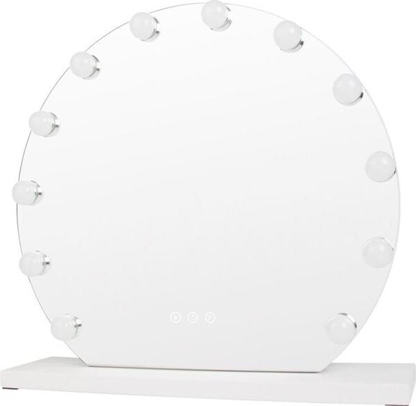 UNIQ London Kulaté kosmetické zrcátko s 12 LED světly a dotykovou funkcí - bílé