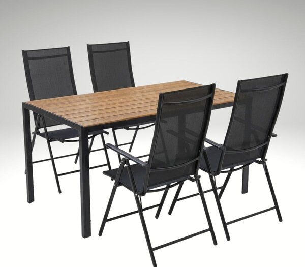 Vikio Zahradní set 140x80 pro 4 osoby skládací židle V134-P2 přírodní