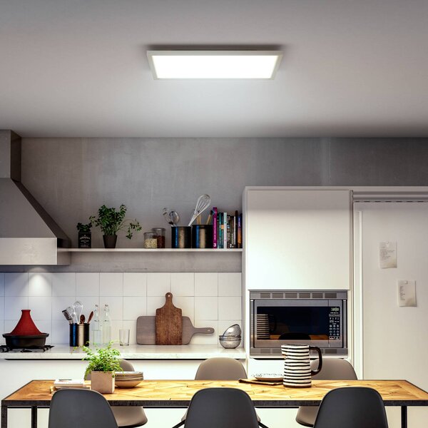 Philips Hue LED panel White Ambiance Aurelle, 60x60cm, bílý, stmívatelný, Bílá / opál, Obývací pokoj / jídelna, Hliník, Moderní