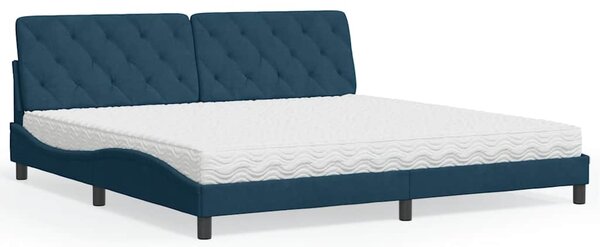 Postel s matrací modrá 200 x 200 cm samet 3208680