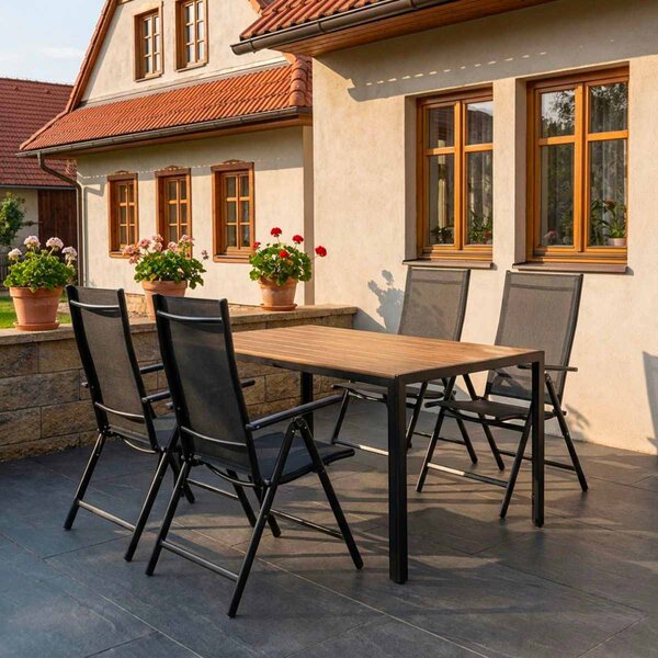 Vikio Zahradní set 140x80 pro 4 osoby skládací židle V134-P2 přírodní