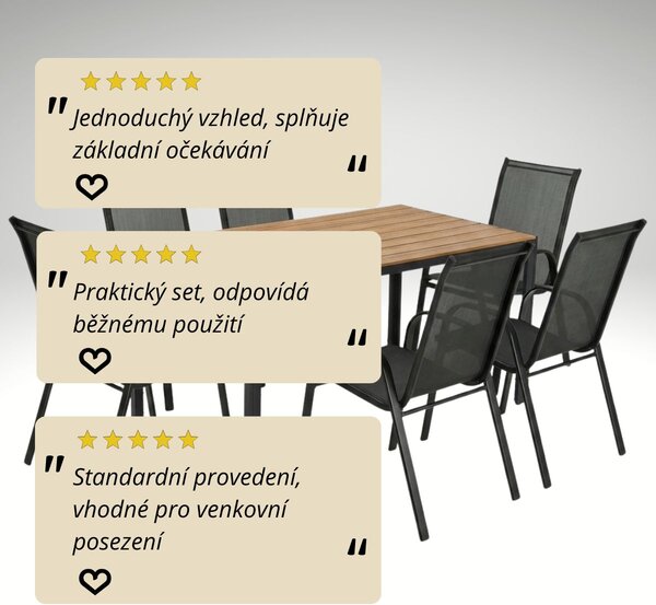 Vikio Venkovní zahradní set 140x80 pro 6 osob DK304-P2 přírodní