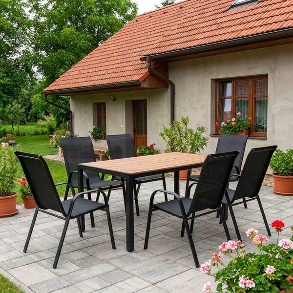 Vikio Venkovní zahradní set 140x80 pro 6 osob DK304-P2 přírodní