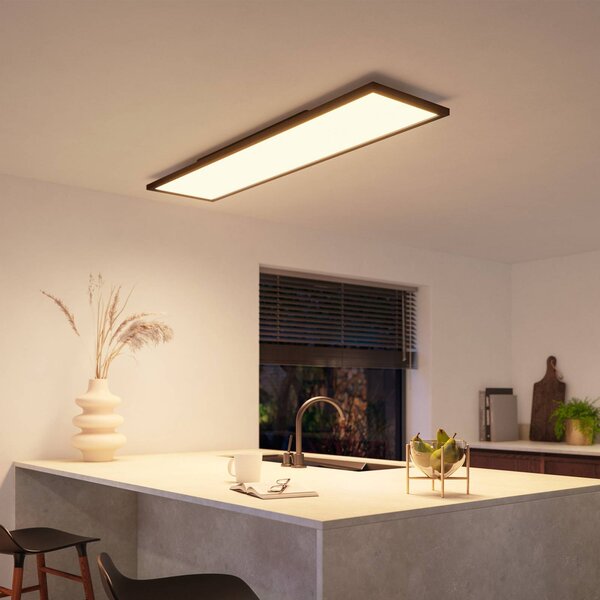 Philips Hue Panel White Ambiance Aurelle 120 x 30 cm černý, stmívatelný, Černá, Pracovna / kancelář, Hliník, Moderní