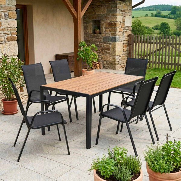 Vikio Venkovní zahradní set 140x80 pro 6 osob DK304-P2 přírodní