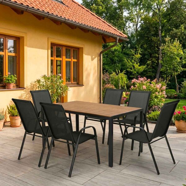 Vikio Venkovní zahradní set 140x80 pro 6 osob DK304-P2 přírodní