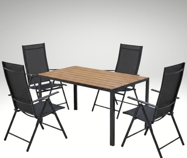 Vikio Zahradní set 140x80 pro 4 osoby skládací židle V134-P2 přírodní