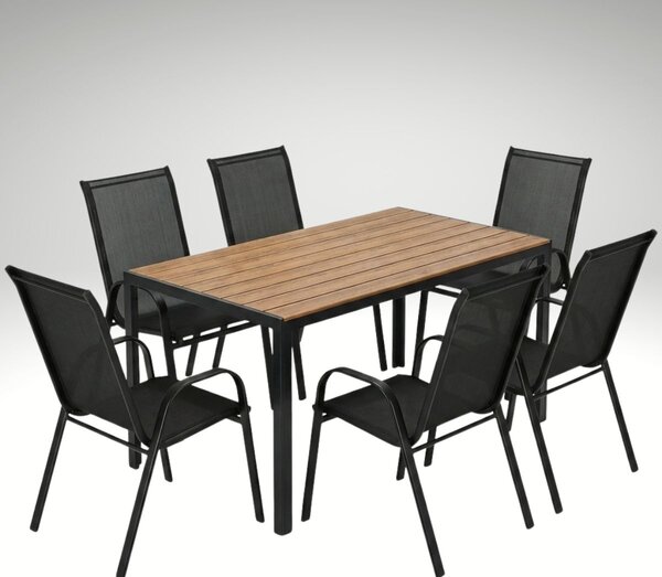 Vikio Venkovní zahradní set 140x80 pro 6 osob DK304-P2 přírodní