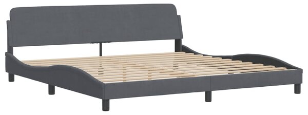 Postel s matrací tmavě šedá 200 x 200 cm samet 3208677