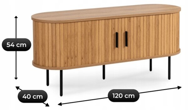 Vivaldi TV stolek Trish 120 cm dub přírodní/černý