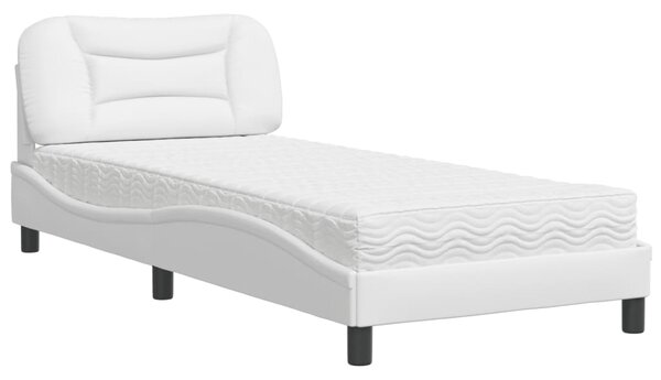 Postel s matrací Hvar bílá 80 x 200 cm umělá kůže 3208683