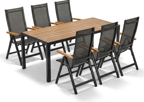 Vikio Zahradní jídelní set 190x90 pro 6 osob přírodní VZS211P6