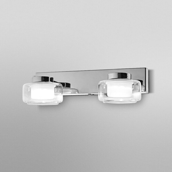 OSRAM LED nástěnné světlo ORBIS FLAME, chrom, 2 svítidla, IP44, Chrom / stříbro, Koupelna, kov, Moderní