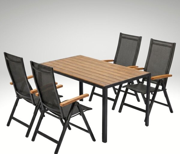Vikio Zahradní jídelní set 140x80 pro 4 osoby přírodní VZS210P4