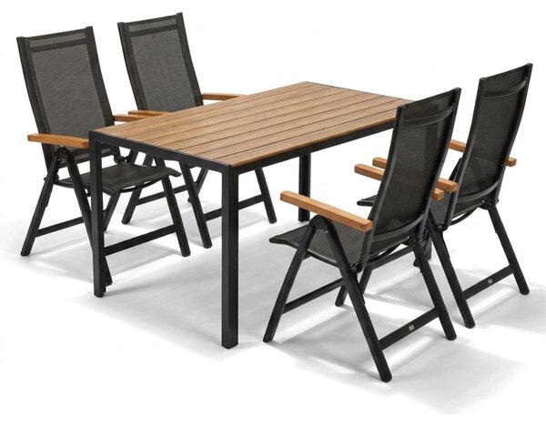Vikio Zahradní jídelní set 140x80 pro 4 osoby přírodní VZS210P4