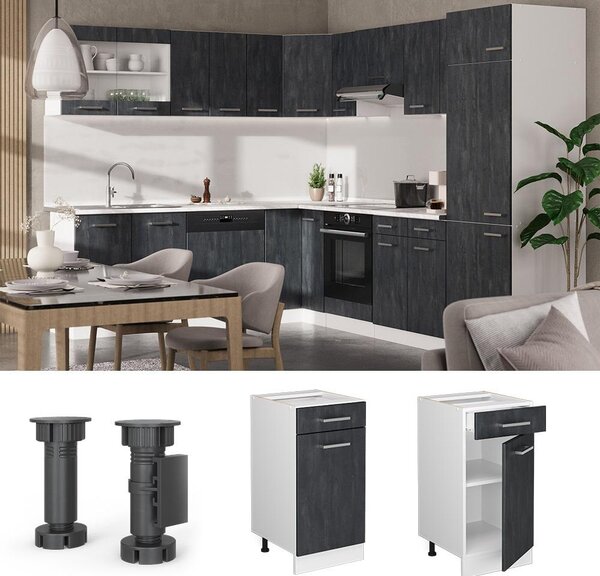Spodní skříňka kuchyňské linky Vicco R-Line Černý beton 40 cm PD Antracit, Model 47458