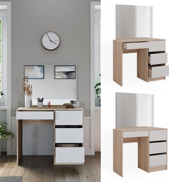 Toaletní stolek Vicco Sherry Sonoma 90 cm se zrcadlem, Model 40831