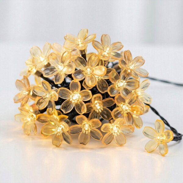 Smart LED Solární světelná girlanda květiny 10m 50xLED teplá bílá IP44