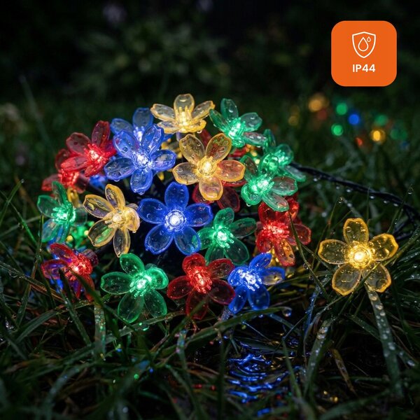Smart LED Solární světelná girlanda květiny 10m 50xLED RGB IP44