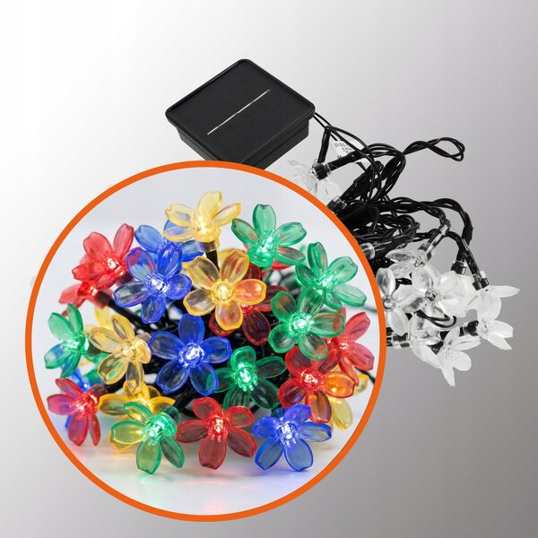 Smart LED Solární světelná girlanda květiny 10m 50xLED RGB IP44