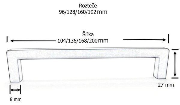 In-Design Nábytková úchytka Mily bílá matná Rozteč úchytky (mm): 96