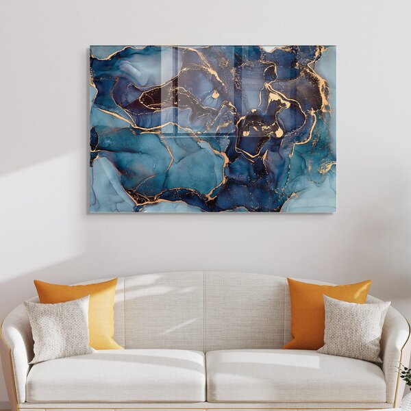 Skleněný obraz 100x70 cm Dark Marble – Wallity