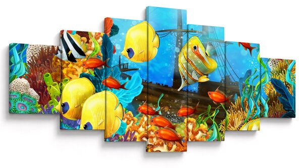 Obraz - Barevný korálový útes (210x100 cm)