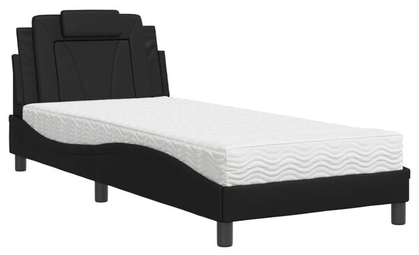 Postel Viana s matrací černá 80 x 200 cm umělá kůže 3208754