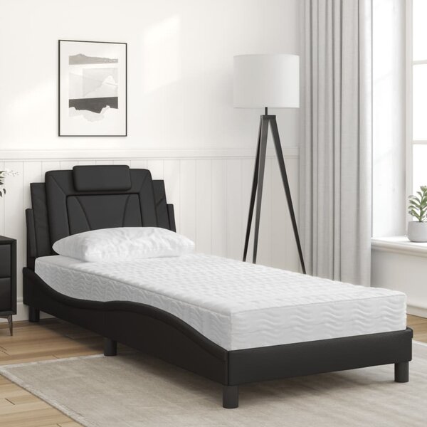 Postel Viana s matrací černá 80 x 200 cm umělá kůže 3208754