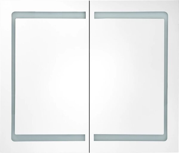 LED koupelnová skříňka se zrcadlem dub 80 x 12 x 68 cm