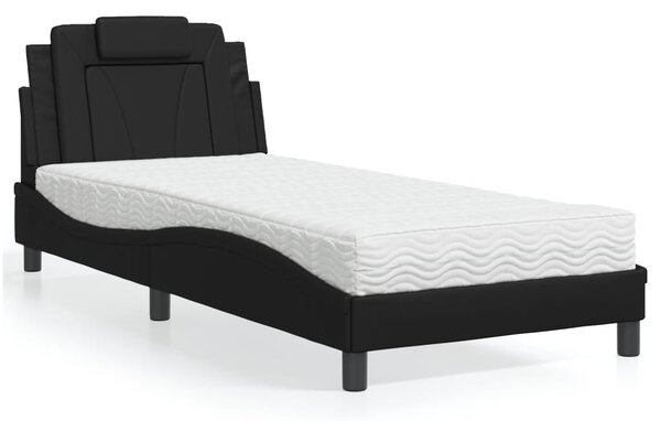 Postel Viana s matrací černá 80 x 200 cm umělá kůže 3208754