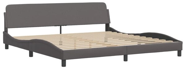 Postel Viana s matrací šedá 200 x 200 cm umělá kůže 3208820