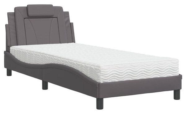 Postel Viana s matrací šedá 80 x 200 cm umělá kůže 3208757