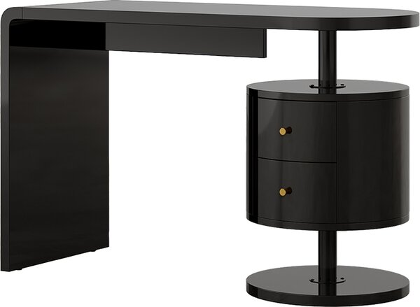 Toaletní stolek Vicco Lara Černý vysoký lesk 120 cm se 2 zásuvkami, Model 50185