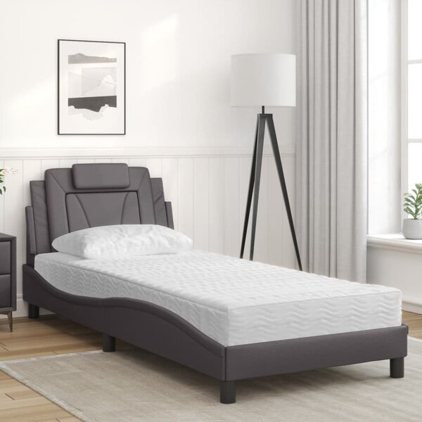 Postel Viana s matrací šedá 80 x 200 cm umělá kůže 3208757