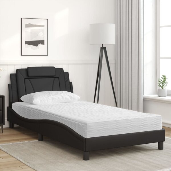 Postel Viana s matrací černá 100 x 200 cm umělá kůže 3208775