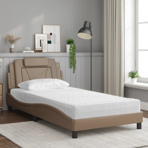 Postel Viana s matrací cappuccino 100 x 200 cm umělá kůže 3208779