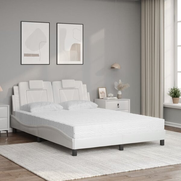 Postel Viana s matrací bílá 140 x 190 cm umělá kůže 3208790