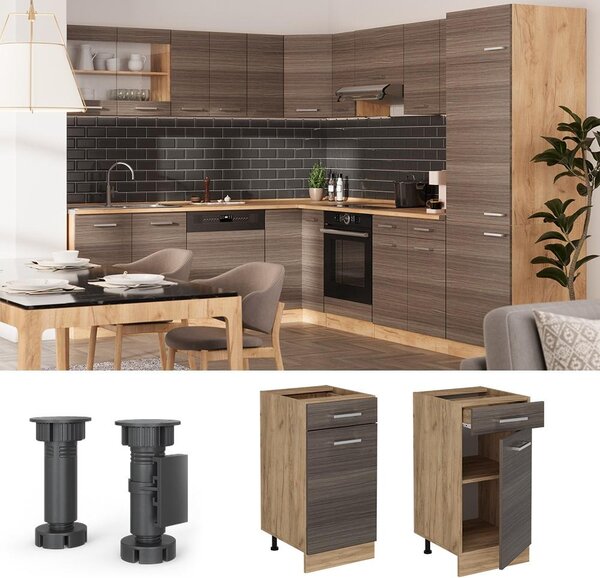 Spodní skříňka kuchyňské linky Vicco R-Line Ušlechtilá šedá 40 cm PD Mramor, Model 53432