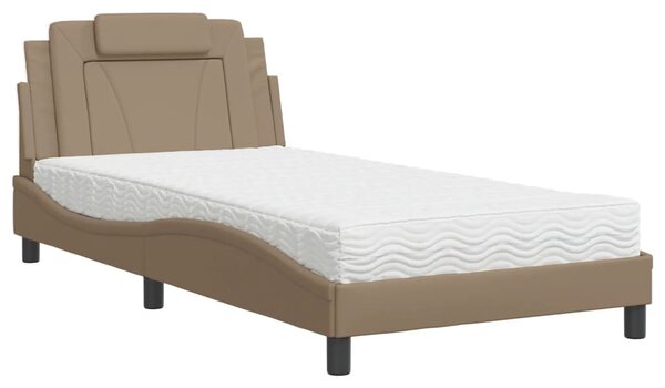 Postel Viana s matrací cappuccino 100 x 200 cm umělá kůže 3208779