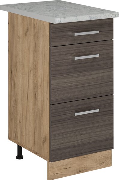 Spodní skříňka kuchyňské linky Vicco R-Line Ušlechtilá šedá 40 cm se zásuvkami, AP mramor, Model 53447