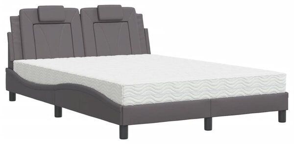 Postel Viana s matrací šedá 120 x 200 cm umělá kůže 3208785