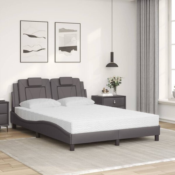Postel Viana s matrací šedá 120 x 200 cm umělá kůže 3208785