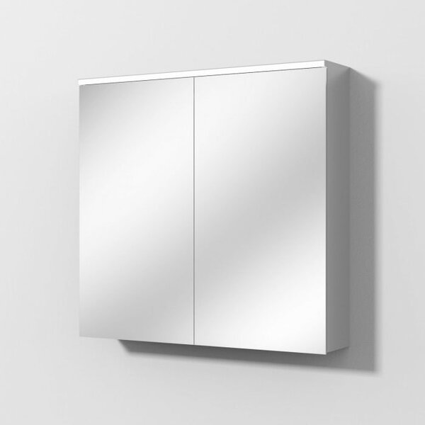 Sanipa Reflection, zrcadlová skříňka z hliníku, model ARND 80, s LED osvětlovacím panelem