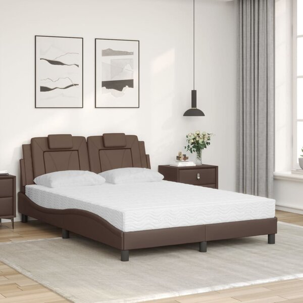Postel Viana s matrací hnědá 120 x 200 cm umělá kůže 3208784